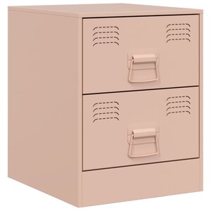 vidaXL Table de chevet rose 34 5x39x44 cm acier