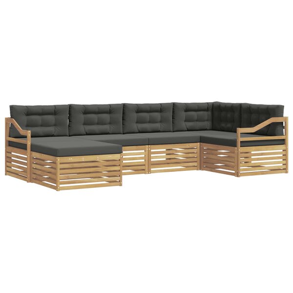 vidaXL Ensemble de canapés d'extérieur 6 Pièces Blanc et anthracite