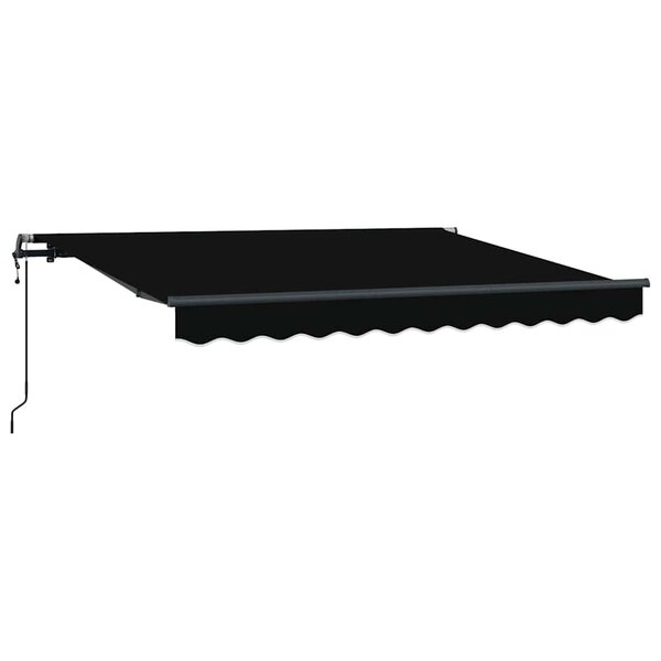vidaXL Auvent Rétractable Noir 350 x 200 cm Polyester et Aluminium
