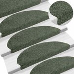 vidaXL Tapis d'escalier auto-adhésifs 15 pièces 65 x 21 x 4 cm Vert Demi-rond Grand