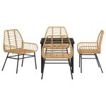 vidaXL Ensemble de salle à manger pour jardin 5 Pièces Marron polyrotin