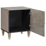 vidaXL Cabinet de chevet Gris 40 x 33 x 46 cm bois de manguier massif