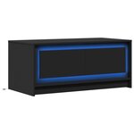 vidaXL Table basse avec lumières LED noir bois d'ingénierie