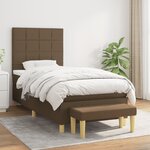 vidaXL Sommier à lattes de lit avec matelas Marron foncé 80x200 cm