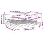 vidaXL Lit bibliothèque sans matelas cire marron 200x200 cm pin massif