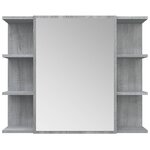 vidaXL Armoire à miroir de salle de bain Sonoma gris 80x20 5x64cm Bois