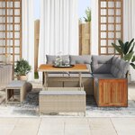 vidaXL Ensemble de canapé de jardin 8 Pièces Beige et gris clair