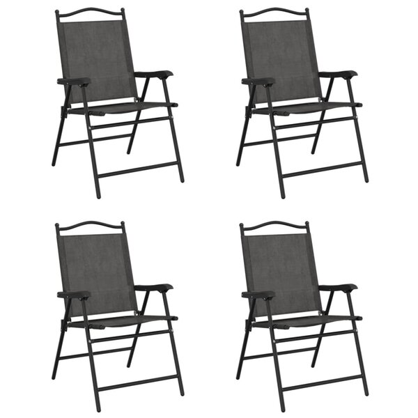 vidaXL Chaises de jardin pliables lot de 4 en acier et textilène