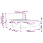 vidaXL Cadre de lit avec matelas Gris foncé 120 x 200 cm Velours