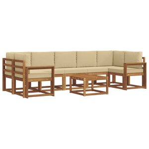 vidaXL Ensemble de canapés d'extérieur 8 Pièces Naturel et Beige