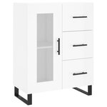 vidaXL Buffet haut Blanc brillant 69 5x34x180 cm Bois d'ingénierie