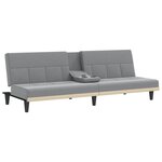 vidaXL Canapé-lit avec porte-gobelets gris clair tissu