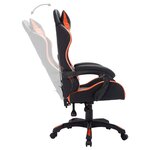 vidaXL Fauteuil de jeux vidéo avec LED RVB Orange et noir Similicuir