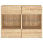 vidaXL Meuble TV mural avec lumières LED chêne sonoma 78 5x30x60 5 cm
