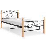 vidaXL Cadre de lit sans matelas noir métal 90x200 cm