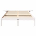vidaXL Cadre de lit avec tables de chevet Blanc Blanc