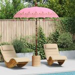 vidaXL Parasol balinais 260 Rose 180-190 cm Coton et bois massif