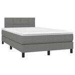 vidaXL Sommier à lattes de lit avec matelas gris foncé 120x190cm tissu