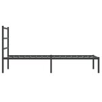vidaXL Cadre de lit métal sans matelas avec tête de lit noir 90x190 cm