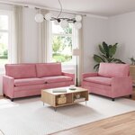 vidaXL Ensemble de Canapés 2 Pièces Rose Velours