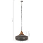 vidaXL Lampe suspendue industrielle Gris Fer et bois solide 35 cm E27