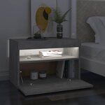 vidaXL Table de chevet avec lumières LED gris béton 60x35x40 cm