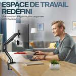 ACROPAQ Support Écran PC 17" à 27- Bras Moniteur Universel à Ressort- Rotation 360°- Epaisseur Bureau 10-80mm- Montage Rapide- Noir