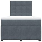 vidaXL Sommier à lattes de lit et matelas gris foncé 120x190cm velours