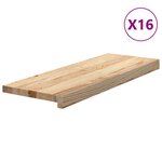 vidaXL Marches d'escalier 16 Pièces non traité bois de chêne massif