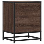 vidaXL Tables de chevet 2 Pièces chêne marron bois d'ingénierie et métal