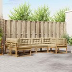 vidaXL Ensemble de canapés d'extérieur 6 Pièces Blanc et Beige