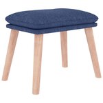 vidaXL Chaise de relaxation avec repose-pied Bleu Tissu