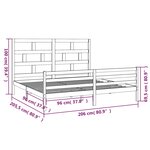 vidaXL Cadre de lit sans matelas bois massif 200x200 cm
