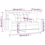 vidaXL Canapé 2 places avec oreillers crème 140 cm similicuir