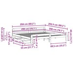 vidaXL Cadre de lit sans matelas 200x200 cm bois massif de pin