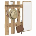 vidaXL Porte-manteau mural avec miroir Chêne artisan 100 x 10 x 100 cm