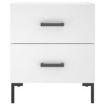 vidaXL Tables de chevet 2 Pièces blanc 40x35x47 5 cm bois d’ingénierie