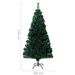 vidaXL Sapin de Noël artificiel avec support vert 120 cm fibre optique