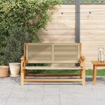 vidaXL Mobilier de jardin Beige 122 x 78 x 73 cm Bois d'Acacia Massif