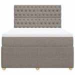 vidaXL Sommier à lattes de lit avec matelas Taupe 140x200 cm Tissu