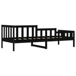 vidaXL Lit de jour sans matelas noir 90x190 cm bois de pin massif