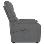 vidaXL Fauteuil de massage Anthracite Similicuir