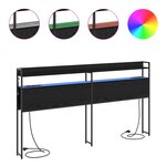 vidaXL Tête de lit de rangement Chêne noir 200 cm Bois d'ingénierie