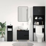 vidaXL Cabinet de salle de bain avec tiroir Chêne noir 65 x 33 x 60 cm