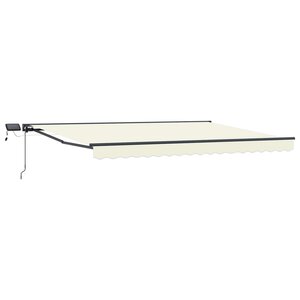 vidaXL Cadre de store manuel avec LEDs Crème et Anthracite 5 × 3 5 m