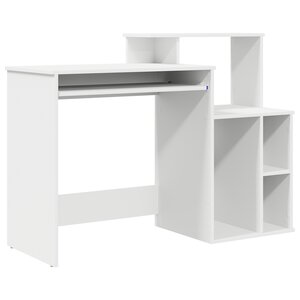vidaXL Bureau avec Rangement Blanc 120.5x44x88.5 cm Bois