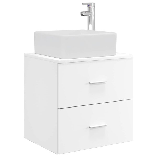 vidaXL Vanité de lavabo mural Blanc 49 5 x 41 x 63 cm