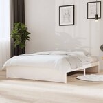 vidaXL Cadre de lit Blanc Bois massif 140x190 cm