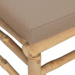vidaXL Salon de jardin 2 Pièces avec coussins taupe bambou