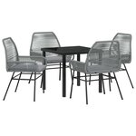 vidaXL Ensemble de salle à manger pour jardin 5 Pièces Gris polyrotin